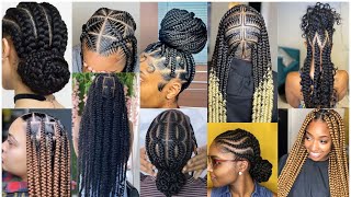 Beautiful Big Cornrow Braids for Ladiesprotective braids hairstyle inspiration and ideas [upl. by Nwotna345]