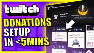 How to Setup Twitch DONATIONS in 5mins  StreamElements Tips Tutorial [upl. by Alta493]