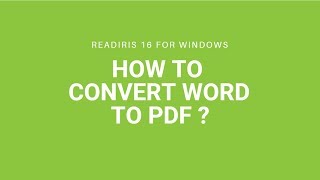 Readiris 16 Windows How to convert Word to PDF [upl. by Barris751]