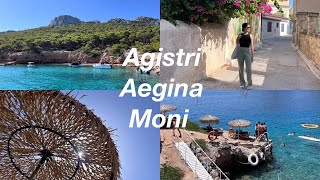 Greek islands and beaches Agistri Aegina Moni 4K [upl. by Avner]