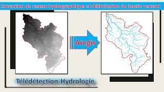 Extraction du réseau hydrographique et délimitation du bassin versant sur Arcgis [upl. by Cordy]