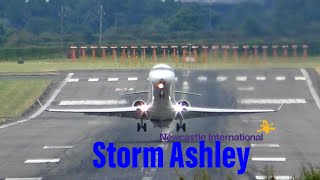 🔴STORM Ashley Planespotting at Newcastle Airport  20th of October 2024 [upl. by Ahsenrac]