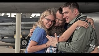 Military Homecoming F16 Pilots Greeted By Loved Ones [upl. by Ethyl678]