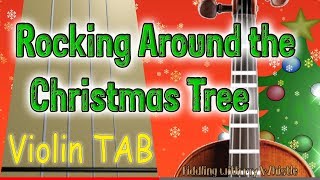 Rocking Around the Christmas Tree  Christmas Song  Violin  Play Along Tab Tutorial [upl. by Maria]