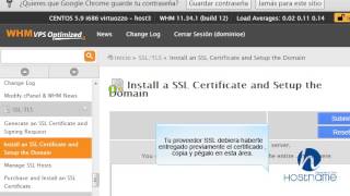 Instalar Certificado de seguridad SSL  WHM [upl. by Hailed]