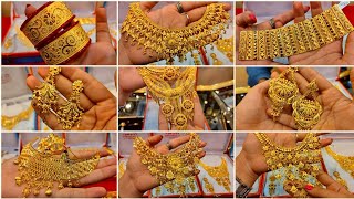 30 gram মধ্যে mantasa earrings necklace bala under 1lakh gold design with pricekarjewelleryhouse [upl. by Aidole]