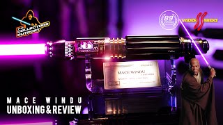 MACE WINDU Lightsaber with KYBER CRYSTAL from Vaders Sabers [upl. by Jo-Ann201]