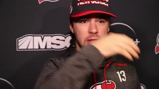 Hischier Bratt Vanecek and Ruff speak after a 42 win in Calgary [upl. by Tiernan]