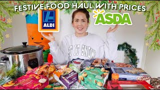 ALDI amp ASDA FESTIVE FOOD HAUL WITH PRICES  Budget Meal Plan Christmas UK 2023 [upl. by Onofredo]