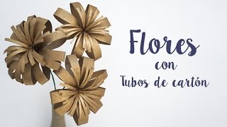 DIY Decoración  Flores con tubos de cartón reciclado [upl. by Arimaj]