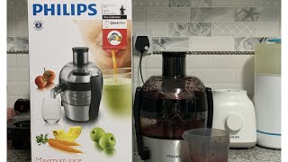 PHILIPS JUICER HR1836 VIVA COLLECTION  UNBOXING AND JUICING TRIAL  عصارة كهربائية [upl. by Martella335]