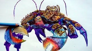 How to Draw TAMATOA FROM DISNEYS MOANA ANIMATION 2016 Speedpaint Tamatoa  Speed drawing tamatoa [upl. by Armstrong]