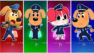 Sheriff Labrador 🆚 Police Officer 🆚 Sheriff Papillon 🆚 Police Officer Megamix 🎶 Tiles Hop EDM Rush [upl. by Attenaej]