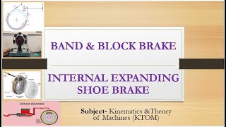 3 BRAKES  CONCEPT OF BAND amp BLOCK BRAKE INTERNAL EXPANDING SHOE BRAKE DRUM BRAKE Braking Torque [upl. by Aryaz]