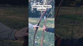 Selfbow vs modern longbow  archery bogenschießen shortsfeed shorts [upl. by Rebmit]