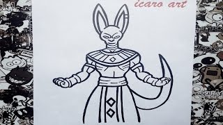 Como dibujar a bills de dragón ball  how to draw bills dbz [upl. by Donoho880]