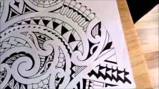 Extending a polynesian shoulder sleeve tattoo [upl. by Tranquada]