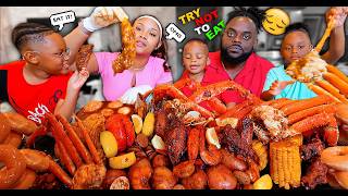 HUGE 300 SPICY SEAFOOD BOIL MUKBANG quotJuicy amp Crabquot with GLAZED DONUTS  QUEEN BEAST FAMILY MUKBANG [upl. by Bowers587]