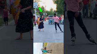 Crazy reaction publicreactionskating skating skatergirlreaction girlsreactionskating viralvideo [upl. by Enihpled]