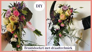 DIY Waterval bruidsboeket 🌸✨ Cursus Bloemschikken 233  Carlein Tukkers [upl. by Acirt]