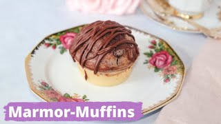 MarmorMuffins 🤤  Einfaches Rezept  Marmorkuchen war gestern wir backen saftige MarmorMuffins [upl. by Eylloh]