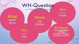 WHquestions in Tamil  WHquestions Tamil through English  Learn Tamil [upl. by Archaimbaud662]