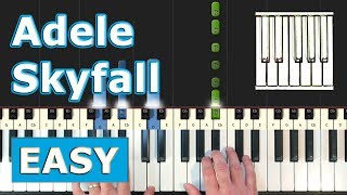 Adele  Skyfall  Piano Tutorial Easy James Bond  Sheet Music Synthesia [upl. by Codee]