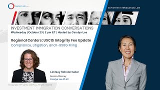 Regional Centers USCIS Integrity Fee Update  Compliance Litigation and I956G Filing [upl. by Notlad]