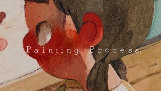 Painting Process수채화 일러스트Watercolor illustration quotI hate youquot by jiyeon [upl. by Jon]