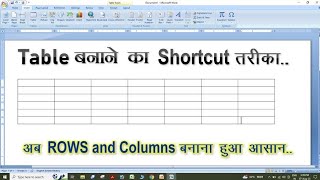 Ms Word Me Tablet kaise banaye ka short cut tricks।।How to draw table in Ms word by short cut method [upl. by Hayalat710]