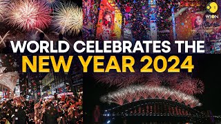 Happy New Year 2024 LIVE Firework displays and New Years Eve events from around the world  WION [upl. by Coheman]