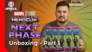 Marvel Studios Next Phase Heroclix Unboxing Part 1  Heroclix USA [upl. by Aihcats]