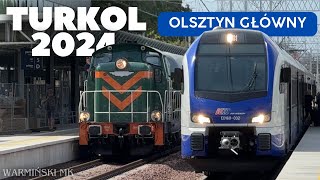 Pociąg retro TurKol w Olsztynie Pociąg specjalny oraz inne na stacji Olsztyn Główny [upl. by Nosille]