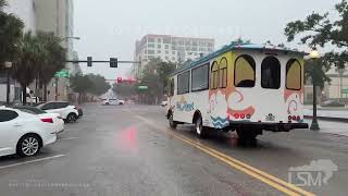 61124 Sarasota FLOver half a foot of rain downtown flash flood cars stuck sots [upl. by Enialehs880]