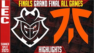 G2 vs FNC Highlights ALL GAMES  LEC Summer Finals Grand Final 2023  G2 Esports vs Fnatic G4 [upl. by Lebasi625]