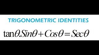 How to Verify Trigonometric Identities tanxsinxcosxsecx Trigonometry [upl. by Bohun260]