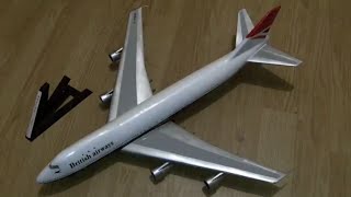 Airfix Boeing 747 British Airways 1144 vintage built model kit [upl. by Shanley]