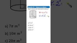 VOLUME DO CILINDRO  Matemática básica matematicaparaconcursos saeb enem matemática [upl. by Ylreveb819]