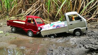 Rc Car Wpl D12 Stuck In Mud Road [upl. by Kiah656]