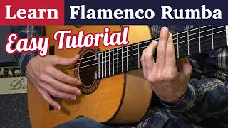 Learn Flamenco Rumba on guitar  Easy Strumming tutorial in 3 steps [upl. by Ivy333]