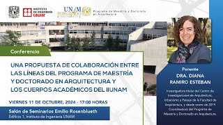 Propuesta de colaboración entre la maestría y doctorado en arquitectura y los académicos del IIUNAM [upl. by Anierdna393]