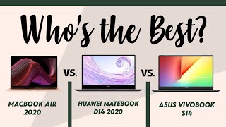 HUAWEI MATEBOOK D14 VS MACBOOK AIR 2020 VS ASUS VIVOBOOK S14 [upl. by Mindy]