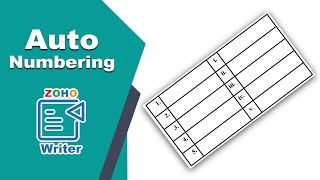 how to insert auto numbering into table in Zoho Writer [upl. by Porcia]