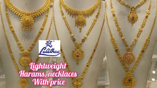 Lalitha Jewellers Lightweight neckalces amp haram collection with price  lightweight neckalces [upl. by Rube4]