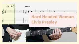 Elvis Presley  Hard Headed Woman Guitar Cover With Tab [upl. by Enomahs532]