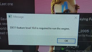 FORTNITE DX11 FEATURE LEVEL 100 IS REQUIRED TO RUN THE ENGINE FIX  100 WORKING 2018 [upl. by Eecram]