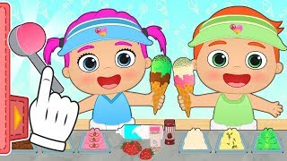 BEBES ALEX Y LILY 🍧 Aprende a hacer helados con los bebes  Juegos y dibujos animados de Cocina [upl. by Anwahsak]