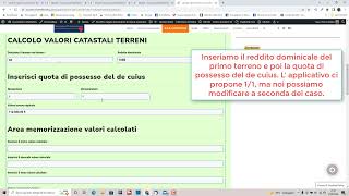 Applicazione gratuita per calcolare il valore catastale dei terreni da inserire in successione [upl. by Latricia414]