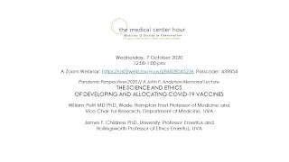 The Science And Ethics Of Developing And Allocating COVID19 Vaccines Oct 7 2020 [upl. by Leorsiy]