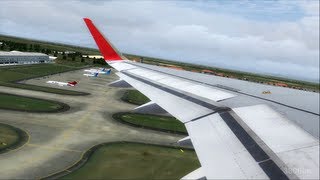 FSX HD  Airbus A320 Sharklets Indonesia AirAsia Wingview TakeOff at SoekarnoHatta [upl. by Adnoved547]